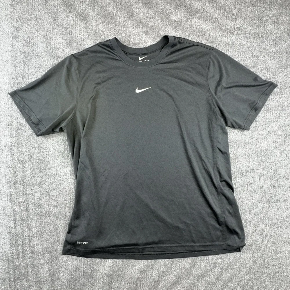 Nike Shirt Mens XL Gray Dri-FIT Short Sleeve Athletic Tee Running Training